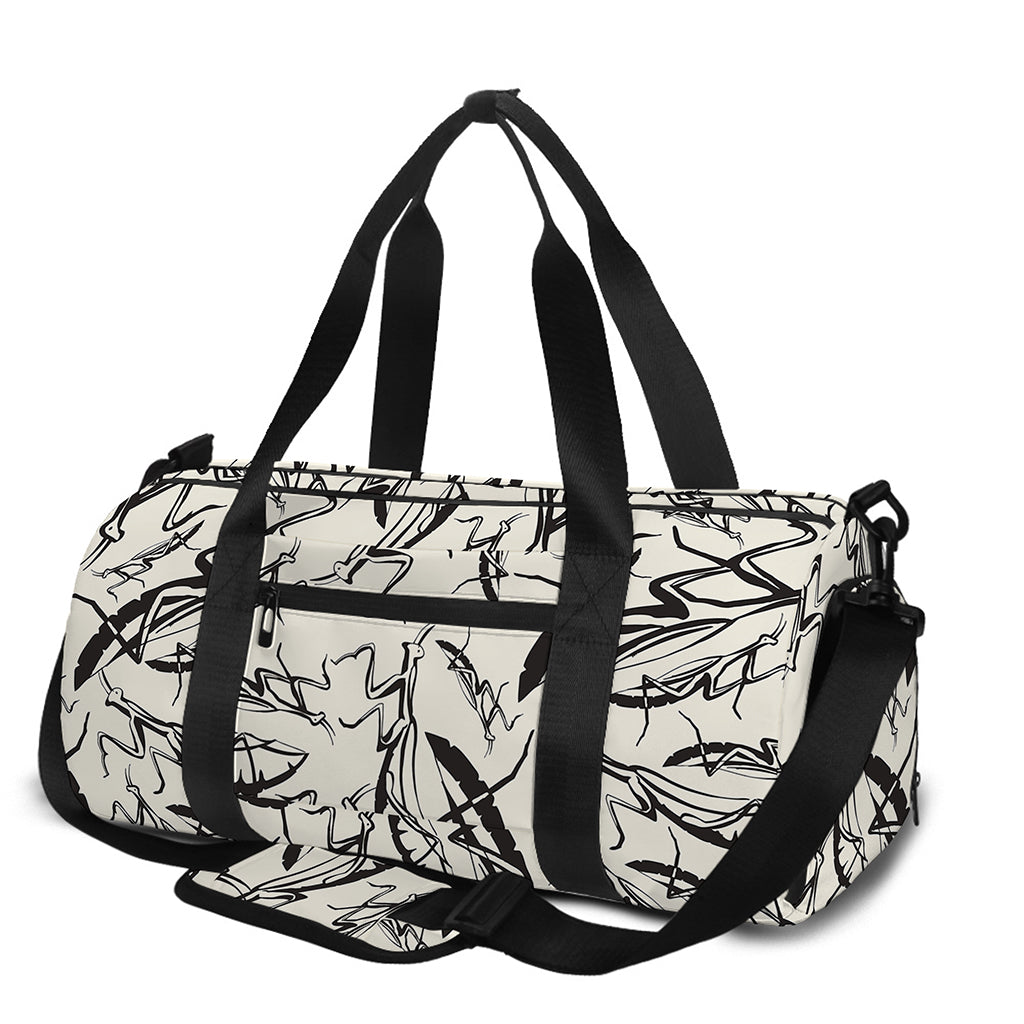 Hand Drawn Mantis Pattern Print Gym Bag