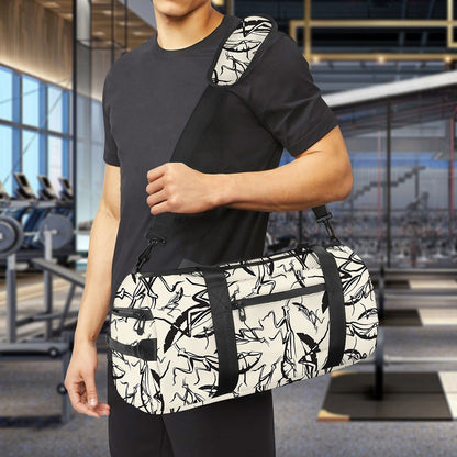 Hand Drawn Mantis Pattern Print Gym Bag