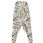 Hand Drawn Mantis Pattern Print Hammer Pants