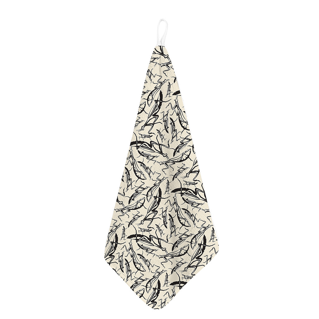 Hand Drawn Mantis Pattern Print Hand Towel