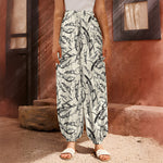 Hand Drawn Mantis Pattern Print Harem Pants