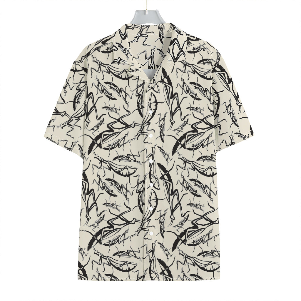 Hand Drawn Mantis Pattern Print Hawaiian Shirt