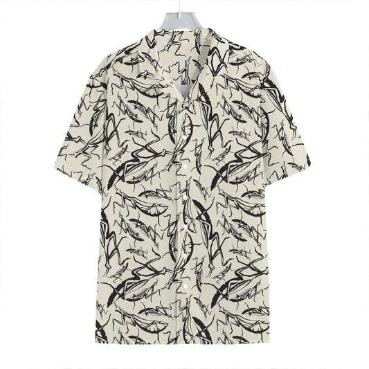 Hand Drawn Mantis Pattern Print Hawaiian Shirt