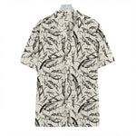 Hand Drawn Mantis Pattern Print Hawaiian Shirt