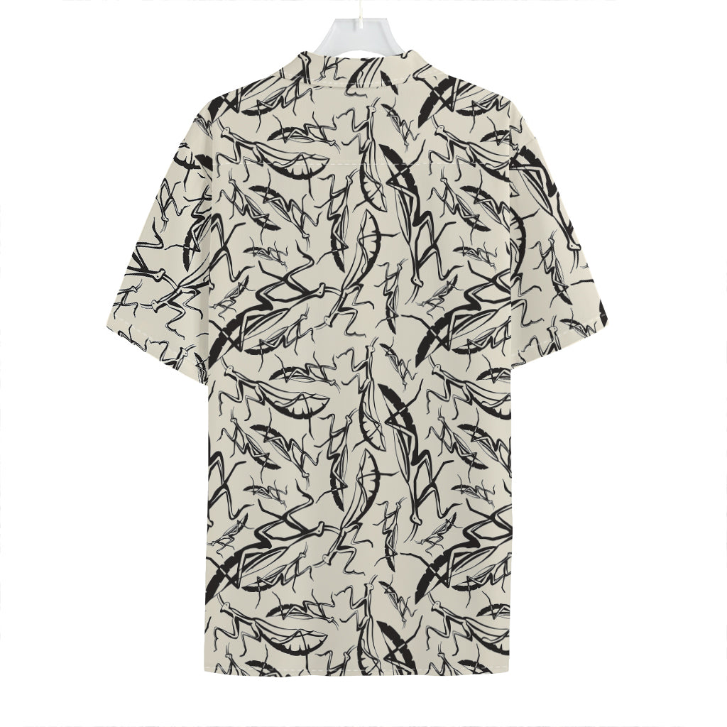 Hand Drawn Mantis Pattern Print Hawaiian Shirt