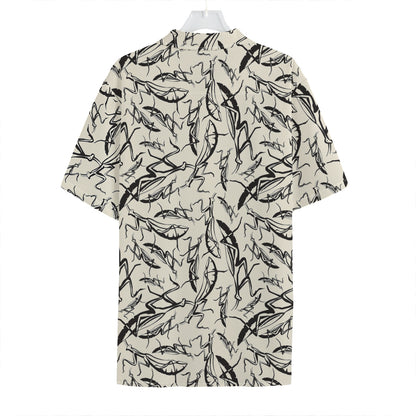 Hand Drawn Mantis Pattern Print Hawaiian Shirt
