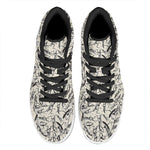 Hand Drawn Mantis Pattern Print High Top Leather Sneakers