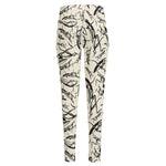 Hand Drawn Mantis Pattern Print High-Waisted Pocket Leggings