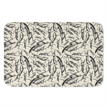 Hand Drawn Mantis Pattern Print Indoor Door Mat