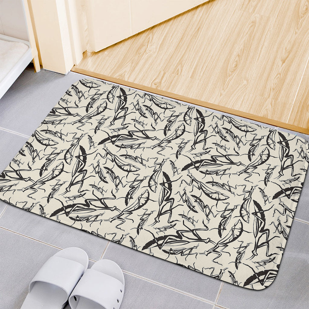 Hand Drawn Mantis Pattern Print Indoor Door Mat
