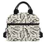 Hand Drawn Mantis Pattern Print Insulated Lunch Bag