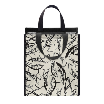Hand Drawn Mantis Pattern Print Insulated Lunch Tote