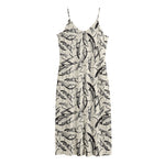 Hand Drawn Mantis Pattern Print Jersey Midi Cami Dress
