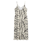 Hand Drawn Mantis Pattern Print Jersey Midi Cami Dress