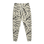 Hand Drawn Mantis Pattern Print Jogger Pants