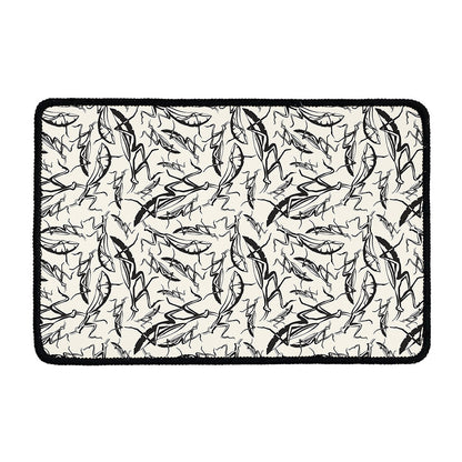Hand Drawn Mantis Pattern Print Kitchen Mat