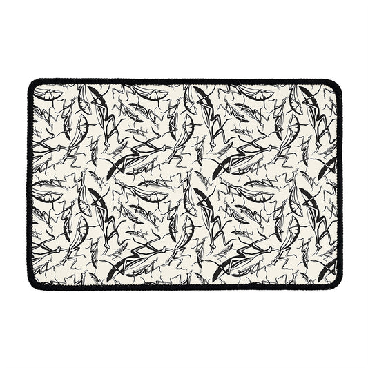 Hand Drawn Mantis Pattern Print Kitchen Mat