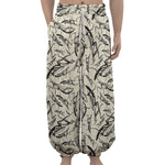 Hand Drawn Mantis Pattern Print Lantern Pants