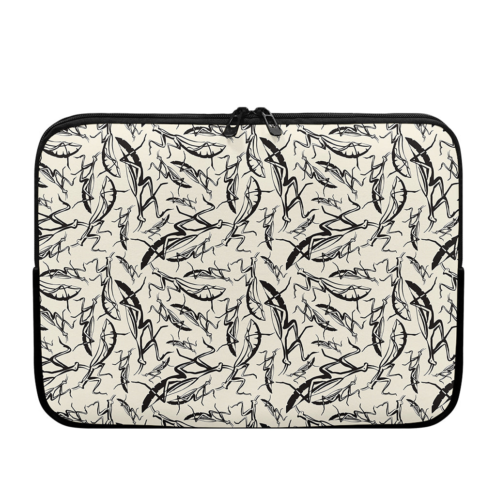 Hand Drawn Mantis Pattern Print Laptop Sleeve