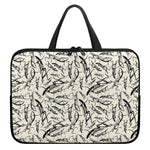 Hand Drawn Mantis Pattern Print Laptop Sleeve With Handle