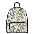 Hand Drawn Mantis Pattern Print Leather Backpack