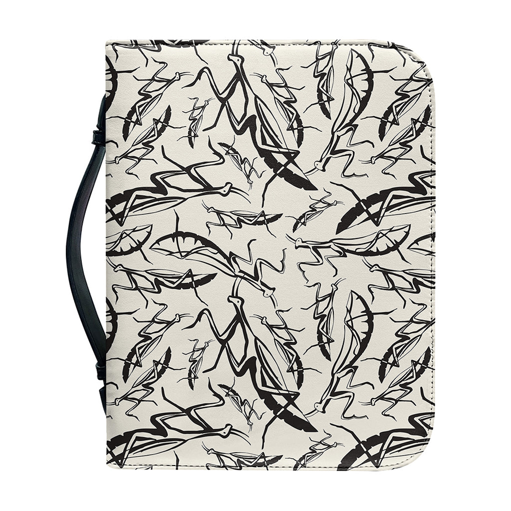 Hand Drawn Mantis Pattern Print Leather Bible Cover