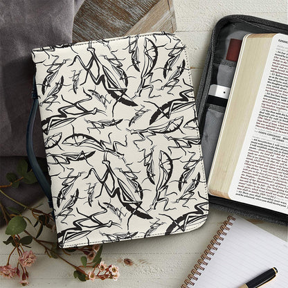 Hand Drawn Mantis Pattern Print Leather Bible Cover