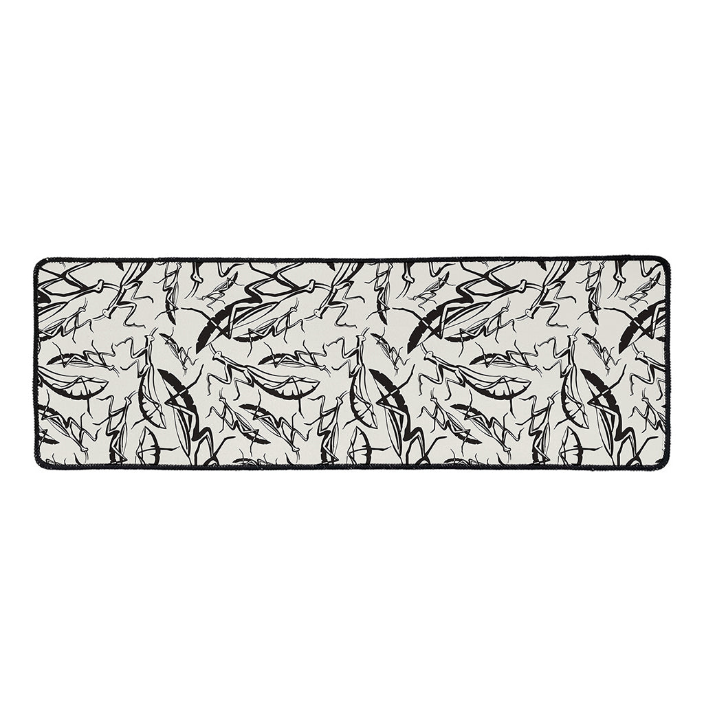 Hand Drawn Mantis Pattern Print Long Kitchen Mat