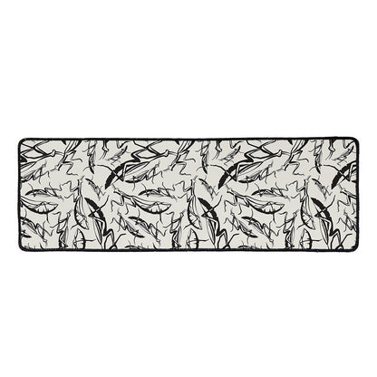 Hand Drawn Mantis Pattern Print Long Kitchen Mat