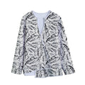 Hand Drawn Mantis Pattern Print Long Sleeve Short Coat