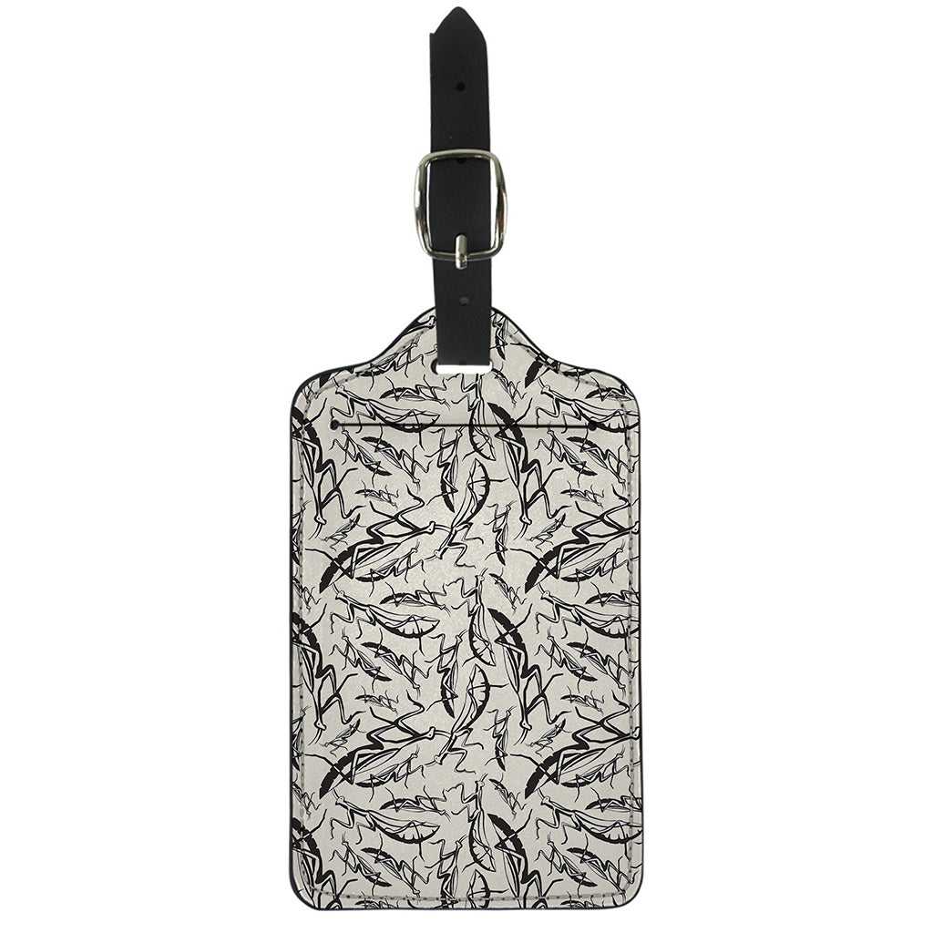 Hand Drawn Mantis Pattern Print Luggage Tag