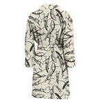Hand Drawn Mantis Pattern Print Men's Bathrobe