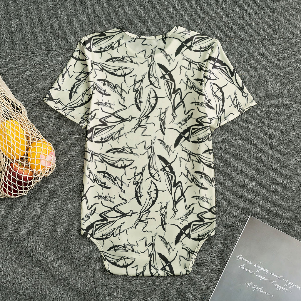 Hand Drawn Mantis Pattern Print Men's Bodysuit