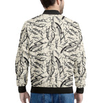 Hand Drawn Mantis Pattern Print Men's Bomber Jacket