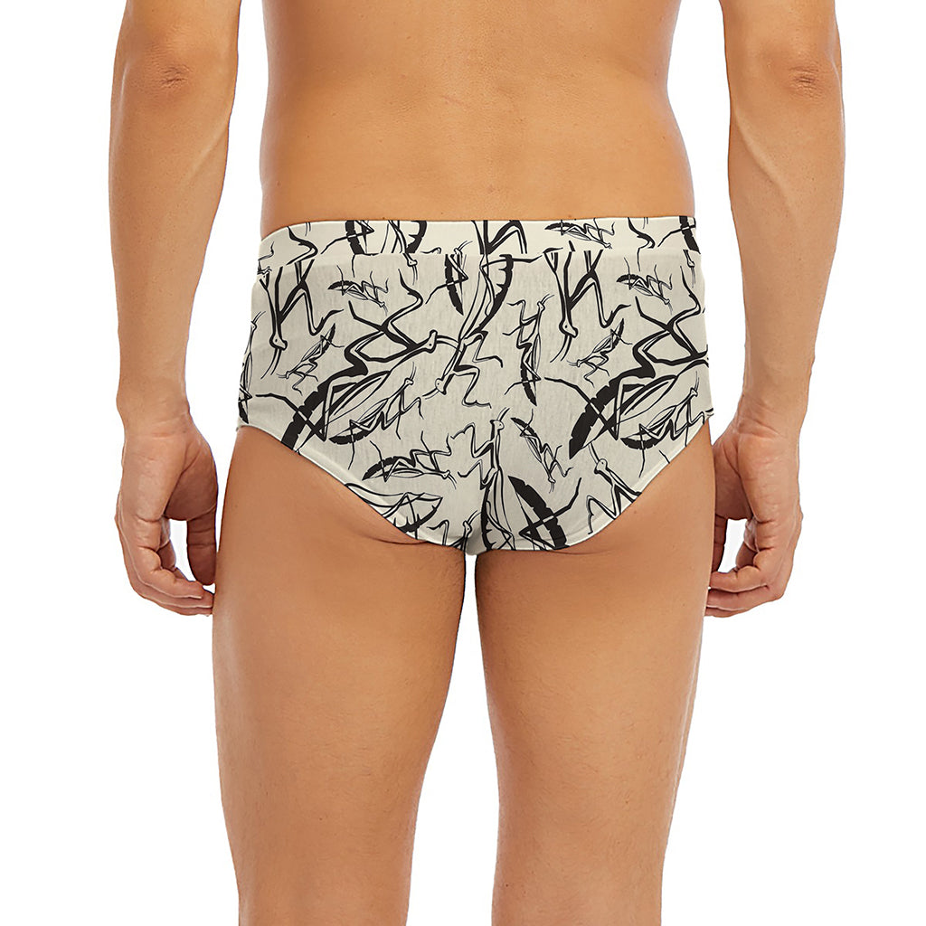 Hand Drawn Mantis Pattern Print Men's Briefs