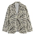 Hand Drawn Mantis Pattern Print Men's Cotton Blazer