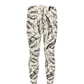 Hand Drawn Mantis Pattern Print Men's Leggings