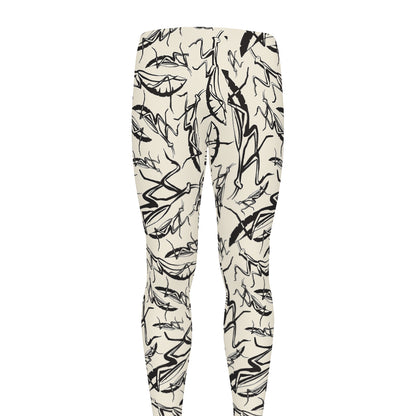 Hand Drawn Mantis Pattern Print Men's leggings
