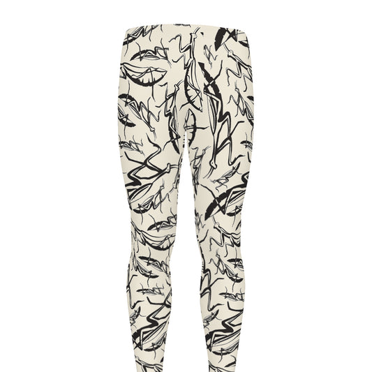 Hand Drawn Mantis Pattern Print Men's leggings