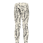 Hand Drawn Mantis Pattern Print Men's leggings