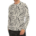 Hand Drawn Mantis Pattern Print Men's Long Sleeve Rash Guard