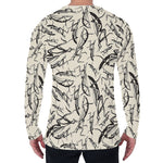 Hand Drawn Mantis Pattern Print Men's Long Sleeve T-Shirt