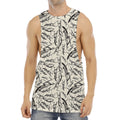 Hand Drawn Mantis Pattern Print Men's Muscle Tank Top