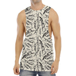 Hand Drawn Mantis Pattern Print Men's Muscle Tank Top