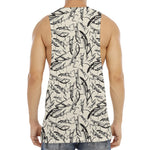 Hand Drawn Mantis Pattern Print Men's Muscle Tank Top