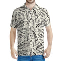 Hand Drawn Mantis Pattern Print Men's Polo Shirt