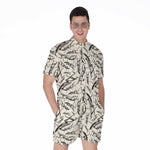Hand Drawn Mantis Pattern Print Men's Rompers