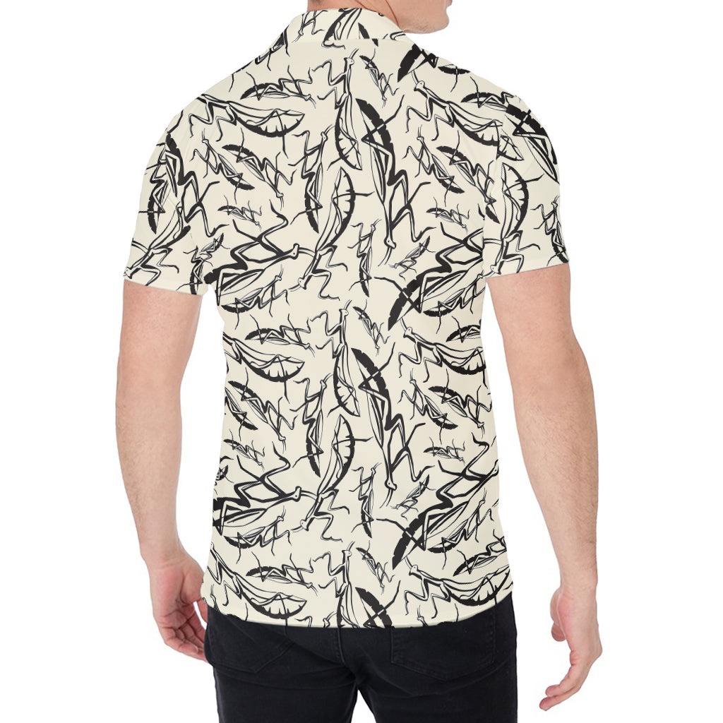 Hand Drawn Mantis Pattern Print Men's Shirt