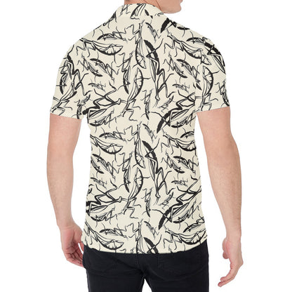 Hand Drawn Mantis Pattern Print Men's Shirt