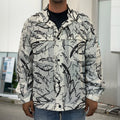 Hand Drawn Mantis Pattern Print Men's Shirt Jacket